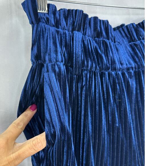 CROSBY by Mollie Burch Eddie Pant High Waist Velvet in Navy Blue Small (New) - Picture 4 of 7